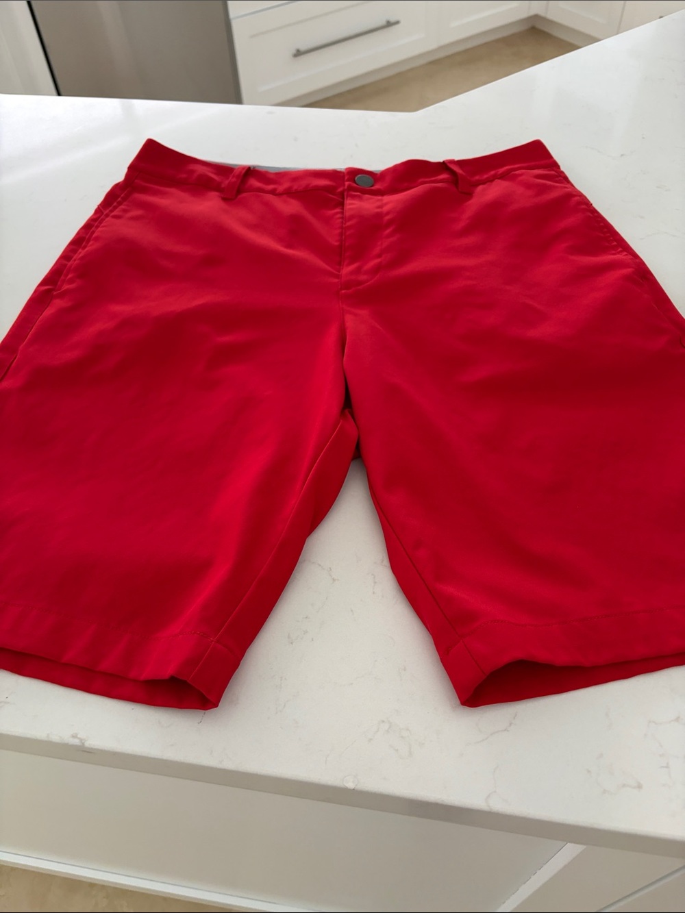 Puma Men’s Bright Red Flat-Front Performance Shorts